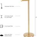 Toilet Paper Holder Stand, Bathroom Toilet Paper Stainless Steel Pedestal Tissue Roll Holder, Free Standing Toilet Paper HolderGold