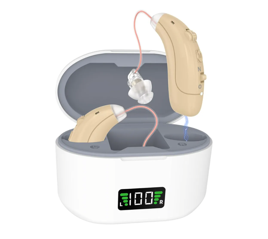 Hearing Aids for Seniors / OTC Hearing Aids for People with Hearing Loss – Featuring Sound Quality Restoration, Intelligent Noise Reduction, 80h Standby, One-Button Operation, Comfortable Wearing