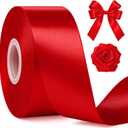 Fullive Red Ribbon 1 1/2 Inch, 30 Yards Red Ribbon for Gift Wrapping, Polyester Satin Mothers Day Ribbons for Wedding Valentines Day Decorations DIY Bows Wrapping Bouquet Floral Arrangements