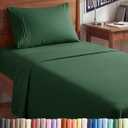 Twin XL Size 3 Piece Sheet Set - Comfy Breathable & Cooling Sheets - Hotel Luxury Bed Sheets for Women & Men - Deep Pockets, Easy-Fit, Soft & Wrinkle Free Sheets - Emerald Green Oeko-Tex Bed Sheet Set