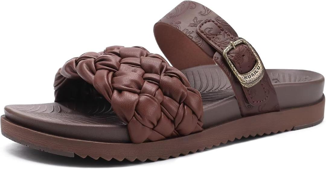 KuaiLu Women's Arch Support Orthopedic Open Toe Sandals | Comfort Sandals, 7.5