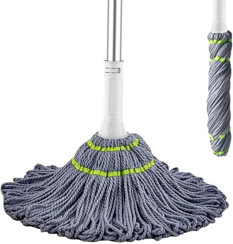 Microfiber Mops for Floor Cleaning, Long Handle Self Wringing Mop, Twist Mop for Tile, Hardwood Floor, Tile, Kitchen, Home, Office