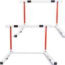 Adjustable Track and Field Hurdles Height Sports Training Hurdle with Counterweight Heavy Duty Track and Field Equipment Practice Training from 30 to 42 Inch for Athletes Adults, 2 pcs