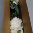 4 PCS Premium White Peonies Artificial Flowers,19.2Fake Faux Silk Peonies for Centerpieces Wedding Home Decor (White)