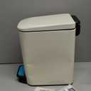 Cesun Small Bathroom Trash Can with Lid Soft Close, Step Pedal, 6 Liter / 1.6 Gallon Stainless Steel Garbage Can with Removable Inner Bucket, Anti-Fingerprint Finish (Creamy White)