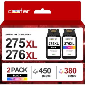 275XL 276XL Ink Cartridge Replacement for Canon PG-275XL CL-276XL 275XL 276XL Compatible with PIXMA TS3522/TR4720/TS3722/TR4722/TS3500/TR4700/TS3720/TS3520 Printer