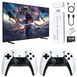 AQHH 2025 Retro Gaming Console, Retro Game Stick with 4K HDMI, Classic Video Games, Upgraded Dual 2.4G Wireless Controllers 64GB