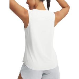 baleaf Women's Cooling Workout Tank Tops Quick Dry Loose Fit Athletic Tops Sleeveless Shirts UPF50+ Lightweight Running Gym (White, M)