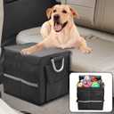 Fhiny Dog Backseat Extender with Storage, 13.4'' x 12'' Collapsible Back Seat Extender for Dogs Pet Front Seat Extend for Car Puppy Car Seat Gap Filler with Pockets for Small & Medium Dogs