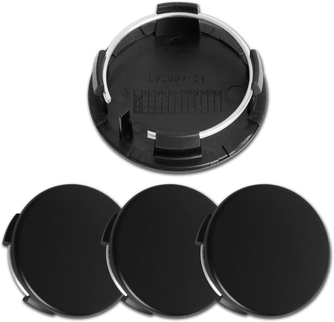 ME 2.25Inch 57MM Wheel Center Caps for Tesla Model S Model X Model Y Model 3 Rivian R1T Rim Hub Caps 6005879 00 A, Pack of 4 (Matte Black, Outer 57MM, Inner 50MM)
