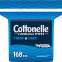 Cottonelle Fresh Care Flushable Wet Wipes, Adult Wet Wipes, 1 Refill Pack, 168 Wipes Per Pack