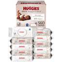 Huggies Skin Essentials Baby Wipes, Hypoallergenic, 99% Water, 10 Flip Top Packs (560 Wipes Total) (White)