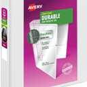 Avery Durable View 3 Ring Binder, 1-1/2 Inch EZD Rings, 1 White Binder (09401)