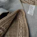 GarveeHome Scalloped Edge Circle Solid Tan Jute Digital Printing 5ft Round Rug Washable Non-Slip Soft Ultra-Thin Modern Carpet for Living Room Kitchen Bedroom Nursery Dining Room