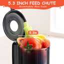 Hobsir Juicer Machines, 5.3-Inch Cold Press Juicers, Masticating Slow Juicer Machine with 300W, Large Feed Chute Juice Machines for Vegetables and Fruits, Easy to Clean Juicers Magic, Black