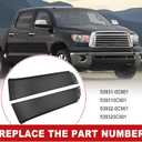 1 Pair Left Right Side Front Bumper Grille Panels Headlight Filler Trim Panels Set Compatible with 2007-2013 Toyota Tundra 2008-2017 Sequoia Replacement for 539310C901 539320C901
