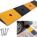 Rubber Curb Ramp 2'' Driveway Ramp 1 Pack Heavy Duty Car w/4 Expansion Screws Loading Rubber Ramp for Cars Forklifts Trucks Motorcycle Wheelchairs 39''(L) X6''(W) X2''(H)