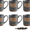 LYEOBOH Espresso Cups, Coffee Cups, Tea Cup - 3 oz Grey Ceramic Set of 6, Mini Coffee Mugs, Demitasse Cups, Espresso Shot, Microwave Dishwasher Safe, Ceramic Mugs, Perfect for Daily Use & Tea Time (Gray)