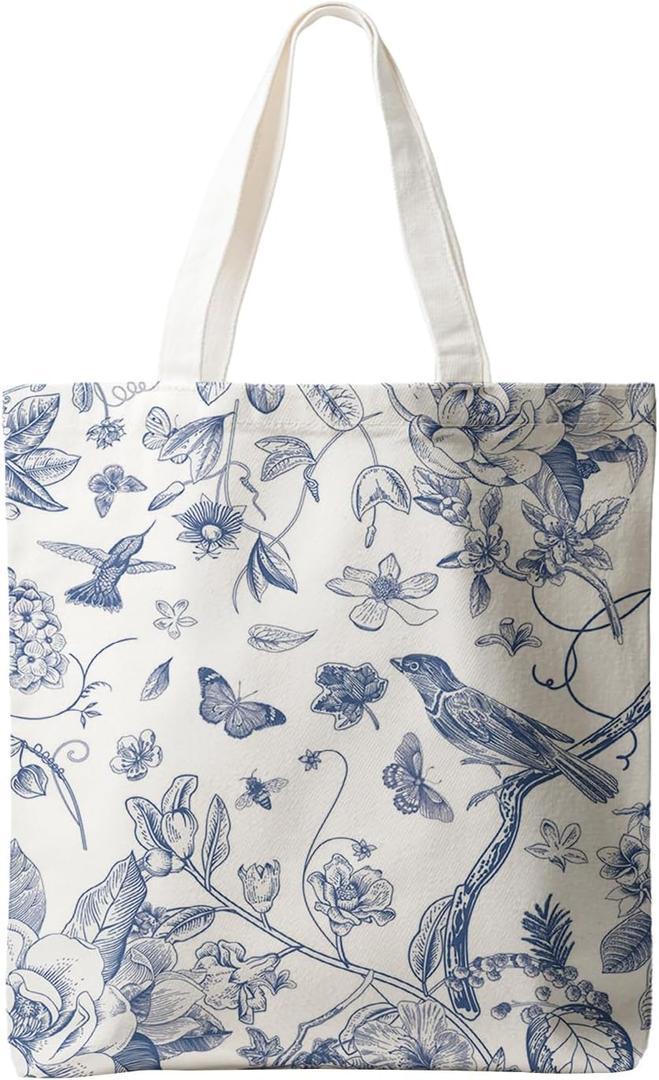 Horaldaily Canvas Tote Bag,Reusable Shoulder Tote Bag for Women Lady Casual Vacation, Shopping, Work, Gym