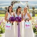 12 Pcs Bridesmaids Gift Bags Holographic Non-woven Reusable Tote Bag Bridal Shower Gifts Bag Bachelorette Party Decorations for Bridesmaid Proposal Engagement Wedding Party Favor Bags