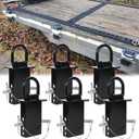 16200lbs Trailer Stake Pocket D Rings 6Pcs Heavy Duty Removable Stake Pocket Tie Downs for Flatbed, Trucks, Trailers w/ 1/2" Anti-Loss Cord