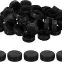 PATIKIL 38mm/1.5" Inner Plastic Bottle Cap, 100Pcs Replacement Screw Bottle Cap Storage Jug Lids for Craft DIY Juice Water Milk, Black