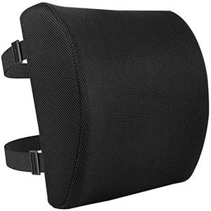 Amazon Basics Comfortable Back Support Cushion for Office Chairs, Memory Foam, Black