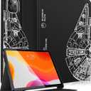 for iPad Air 13 Inch M2/M3, Pro 12.9 Case - Cute Women Girls Boy Men TeensBlack Pencil Holder Folio Cover for Apple Air 13" 2024/2025, Pro 6th/5th/4th/3rd Generation Case (2-Rotary Gear)