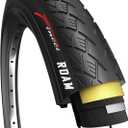 Fincci City 700x35c Bike Tire - Foldable 700c Tires, 37-622 with 1 mm Puncture Proof Resistant - Black Kevlar Road Bike Tire 28 inch for Touring, Hybrid, Electric Bicycles - 700c Wheelset