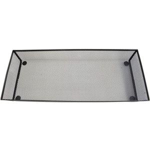 HAHIYO Stackable Mesh Tray Cup 15 x 6 x 2 inches Sturdy Container for Desk Drawer Organizer Collection for Home Office School kitchen Soft Foam Feet No Sharp Edges 1 Pack Black