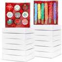 JOHOPACK 50 Pack 8 x 8 x 1.5 Inch Cookies Boxes with Full Clear Window Bakery Boxes Chocolate Covered Ores Box Treat Macaron Box for Wedding Party Baby Shower