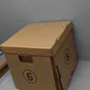 12" Vinyl Record Storage and Moving Box, Holds 60 Records or LPs, 4-PackDurable Cardboard with Removable Lid, Built-In Carry Handles, Tape-Free Design, 3-Ply Reinforced Side Walls