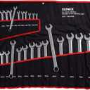 Sunex Tools 9917MPRA Metric V-Groove Combination Wrench Set, 8mm - 32mm, Fully Polished, 25-Piece (Includes Roll-Case)