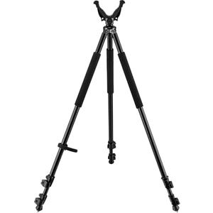 Trakiom Shooting Tripods for Rifles with 360° V Yoke Rest, 31.5" - 74" Shooting Sticks for Hunting, Lever Lock, Lightweight Aluminum, High Density Foam Handle and Spike Feet