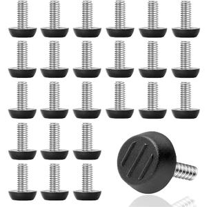WAFJAMF 24 PCS 1/4 UNC Thread Adjustable Furniture Levelers Screw in Threaded, Adjustable Levelers Feet Screw On Furniture Glide Leveling for Table, Chair, Furniture Legs (1/4-20UNC Thread) (1/4"-20 UNC Thread)
