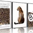 Trendy Leopard Wall Art Set of 3 Funky Lucky 8 Ball Posters Prints Preppy Room Aesthetic Cheetah Wall Decor Pictures for Girls Bedroom Apartment Dorm Unframed 16x24in