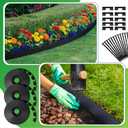 Sintuff 246 ft Garden Landscape Edging 4 Inch Tall No Dig Lawn Edging Border with 216 Anchoring Spikes Straight Top Garden Border Roll Kit for Yard