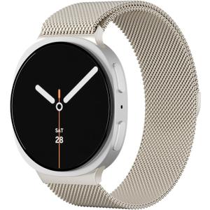 Metal Bands Compatible with Samsung Galaxy Watch 8 Band 40mm 44mm/Watch 8 Classic Band 46mm, Stainless Steel Mesh Loop Magnetic Clasp Wristbands for Galaxy Watch 8/8 Classic (2025) Women Men