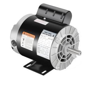 1 HP Air Compressor Motor, Electric Motor 3450 RPM, 115/230V Single Phase, 56 Frame 5/8" Keyed Shaft 60 Hz, Commercial-Duty CCW Rotation, 1.88" Shaft Length for Air Compressors