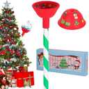 Christmas Tree Watering Funnel - Christmas Tree Watering System with Long Funnel Christmas Decorations (Red)