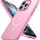 Miracase Magnetic Series for iPhone 16 Pro Max Case [Compatible with MagSafe] [with 2X Screen Protector] Military-Grade Protection, Slim Phone Case for 16 Pro Max 6.9 inch - Mes Pink