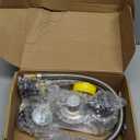 6ft Propane Tank Hose Extension with Gauge, POL x 1/4" Inverted Male Flare, Braided Supply Propane Tank Pigtail Hose, for 5-100lb Propane Tank Connection Extend a Stay RV Propane Kit, Dual Regulator