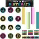 2 x Teacher Created Resources Chalkboard Brights Our Class Birthdays Mini Bulletin Board (TCR5506), 21" x 5"