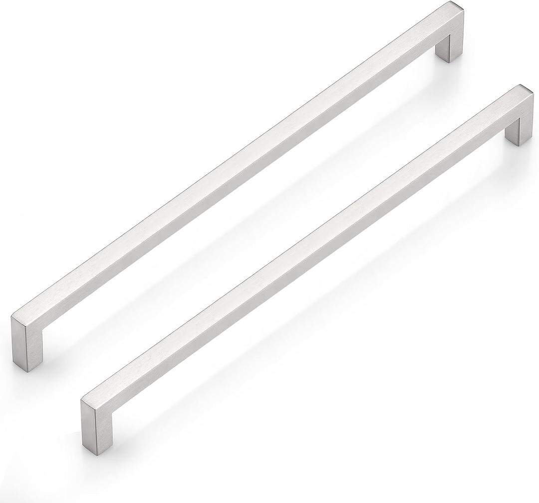 Probrico 10 Pack Cabinet Handle Kitchen Furniture Hardware Dresser Closet Drawer Pulls 12-3/5 inch Hole Centers (Brushed Nickel)