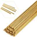 Moxweyeni 40 Pcs Brass Rods 1.5 mm 2 mm Brass Welding Brazing Rods Copper Alloy Solid for DIY Craft Drift Punches Knife Handle Lathe(2 mm)
