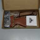 Camping Axe and Hatchet -11" Forged Carving Axe with Leather Sheath, Bushcraft Hatchet Small Axe Survival Hatchets for Woodworking