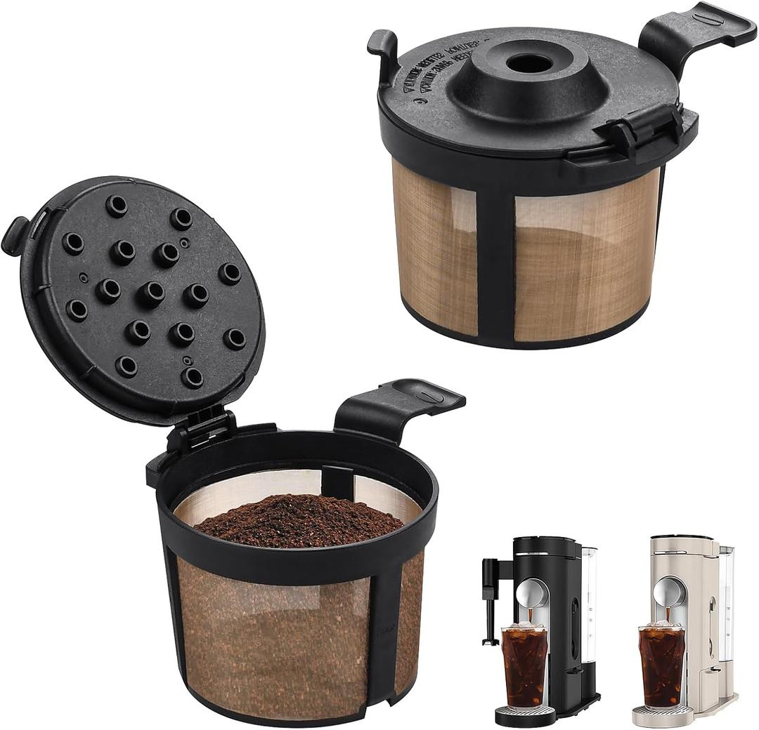 2 Pack Permanent Coffee Filter Compatible with Ninja PB051 / PB040 / PB041ST - Reusable Basket Filters Compatible with Ninja Coffee Maker