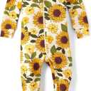 The Children's Place Baby Girls' And Toddler Long Sleeve 100% Cotton Zip-front One Piece Footed Pajama (3T)