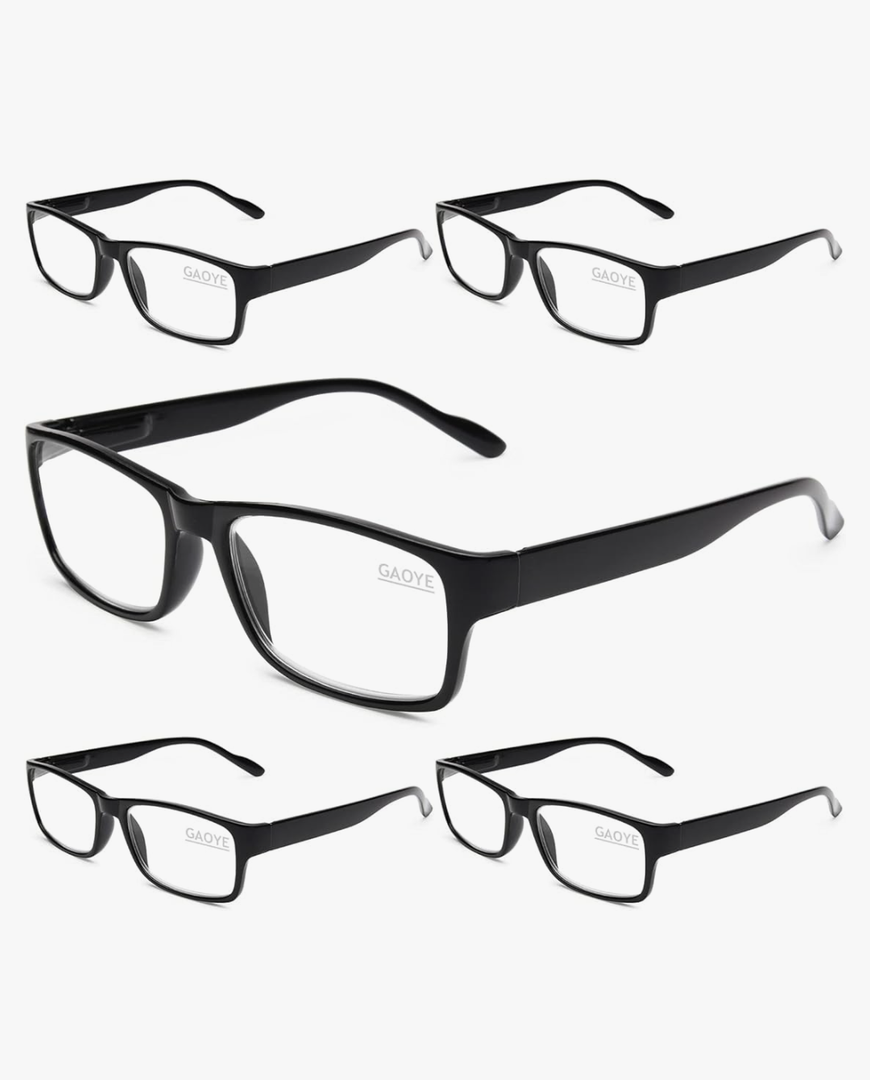 Gaoye Professional Reading Glasses for All Day - Computer Readers with Blue Light Protection - Value Pack , Pack of 5, 1.5