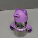 Munchkin Cool Cat Sippy Cup with Straw for Toddlers, Stainless Steel Straw Cup, 8 Ounce, Purple